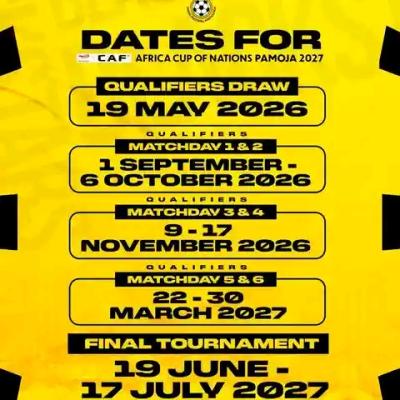 Draw for 2027 AFCON qualifiers to be held May 19