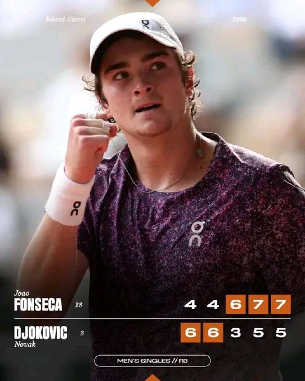 Tennis: Teenager Joao Foncesca stuns legendary Novak Djokovic in epic third round match at the French Open