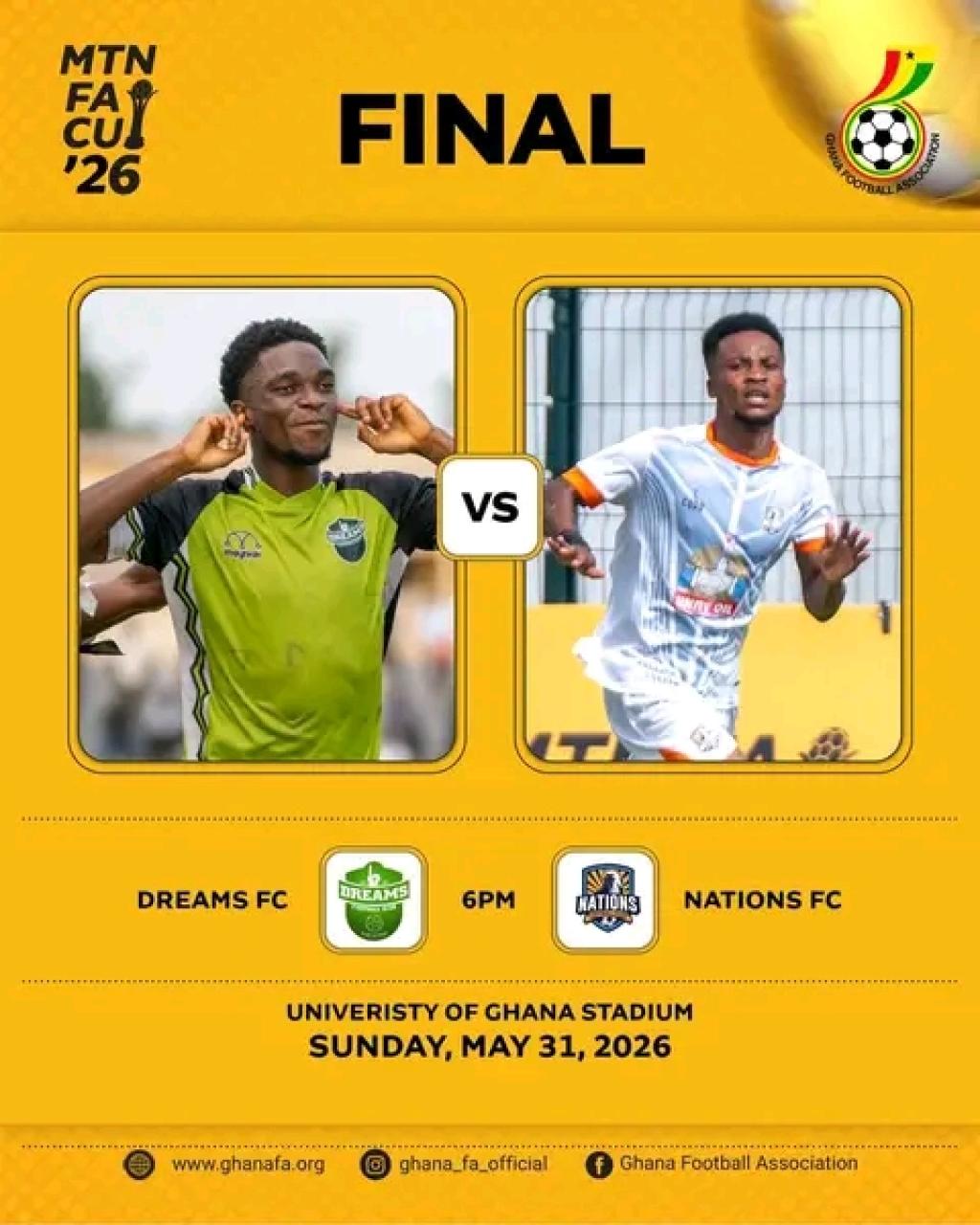 It's MTN FA Cup final day as Dreams FC plays Nations FC for the trophy