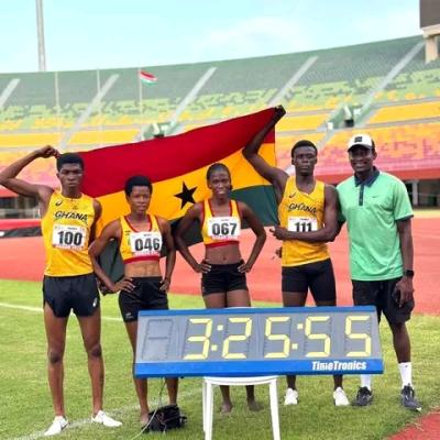 Ghana wins 4x400m mixed relay gold at CAA Region II U18/U20 Athletics Championship in Daker, Senegal