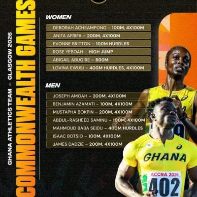 Team Ghana to present 13 track and field athletes for 2026 Commonwealth Games