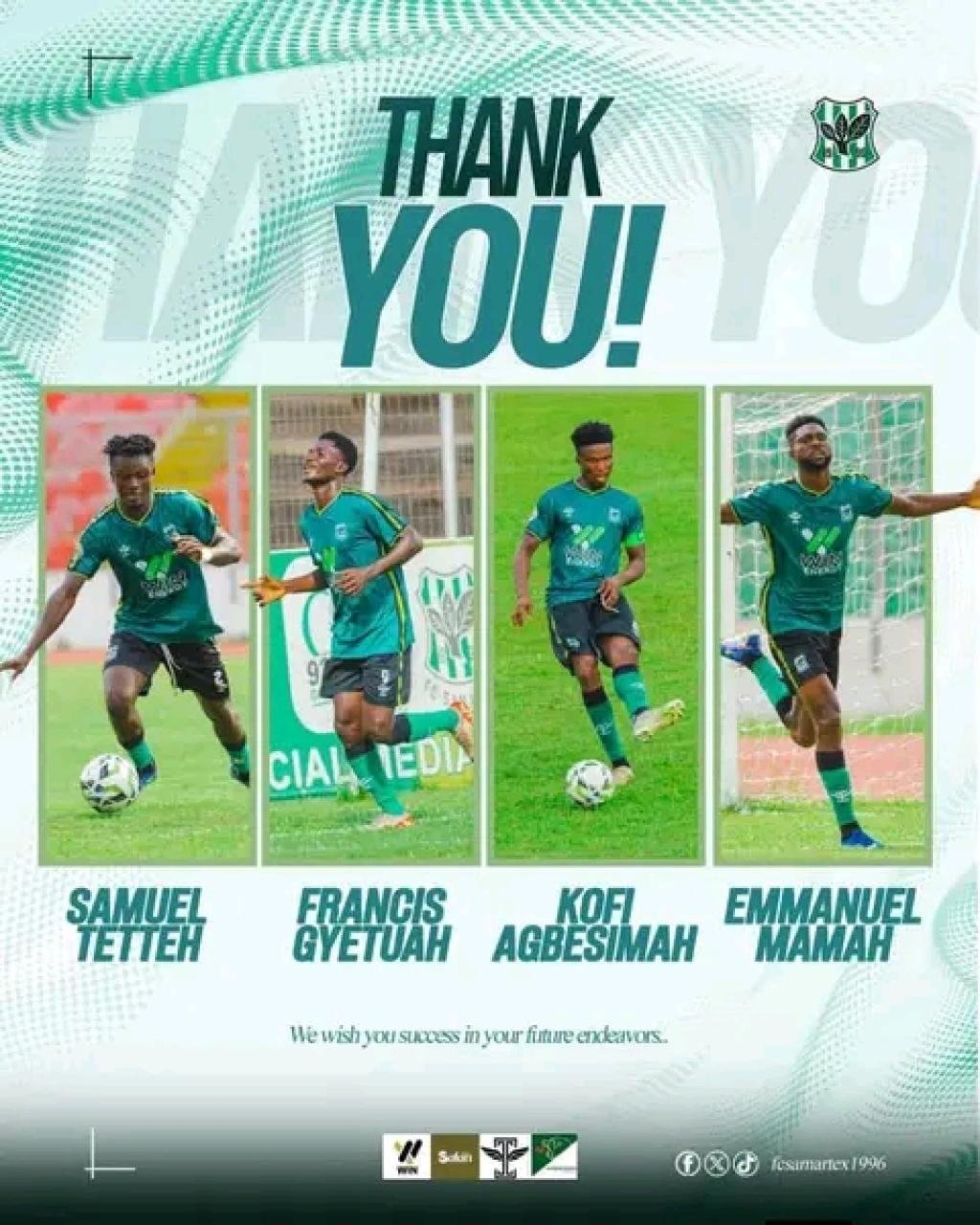Ghana Premier League side FC Samartex releases four players following expiration of contracts