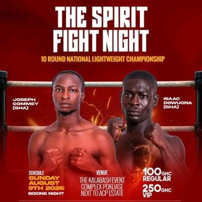 Boxing: Joseph Commey to defend national lightweight strap against Isaac Dowuona on August 9 in Accra