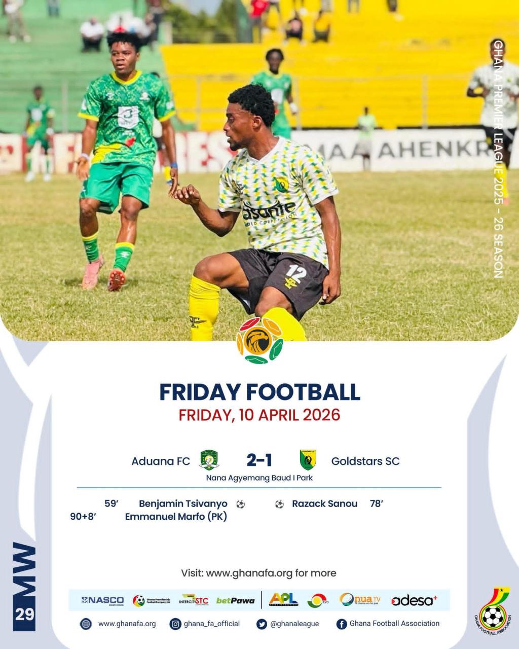 Aduana FC beat Bibiani Gold Stars to throw GPL title race wide open