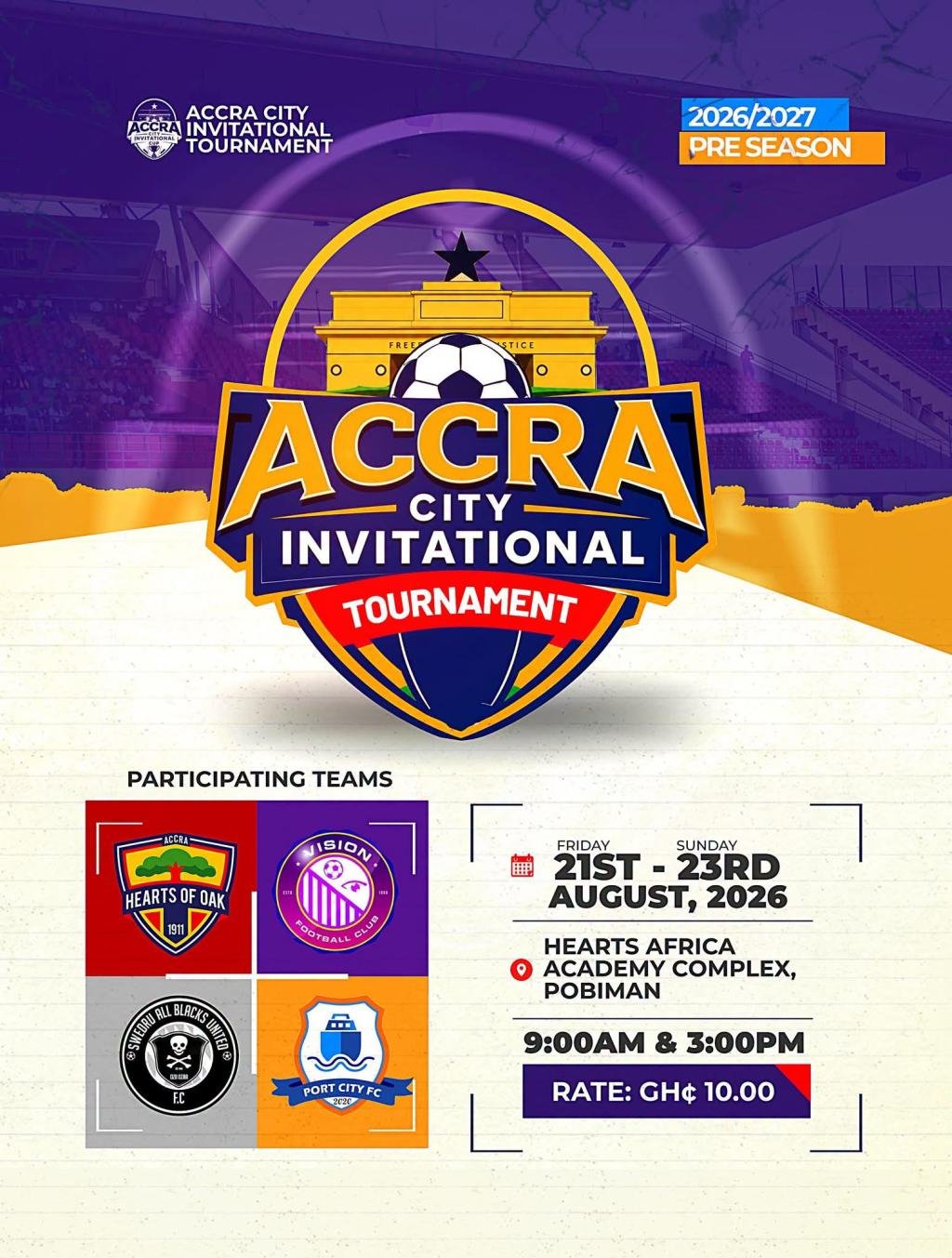 Accra Hearts of Oak to host four-club pre-season mini-tournament starting Friday