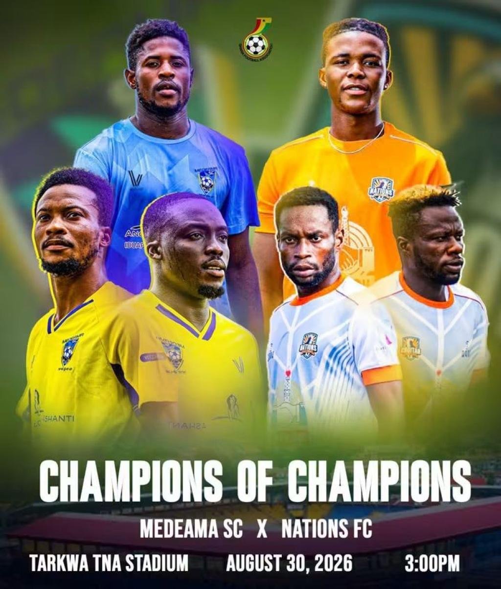 It's today Sunday as Medeama SC plays Nations FC in the Champion of Champions clash