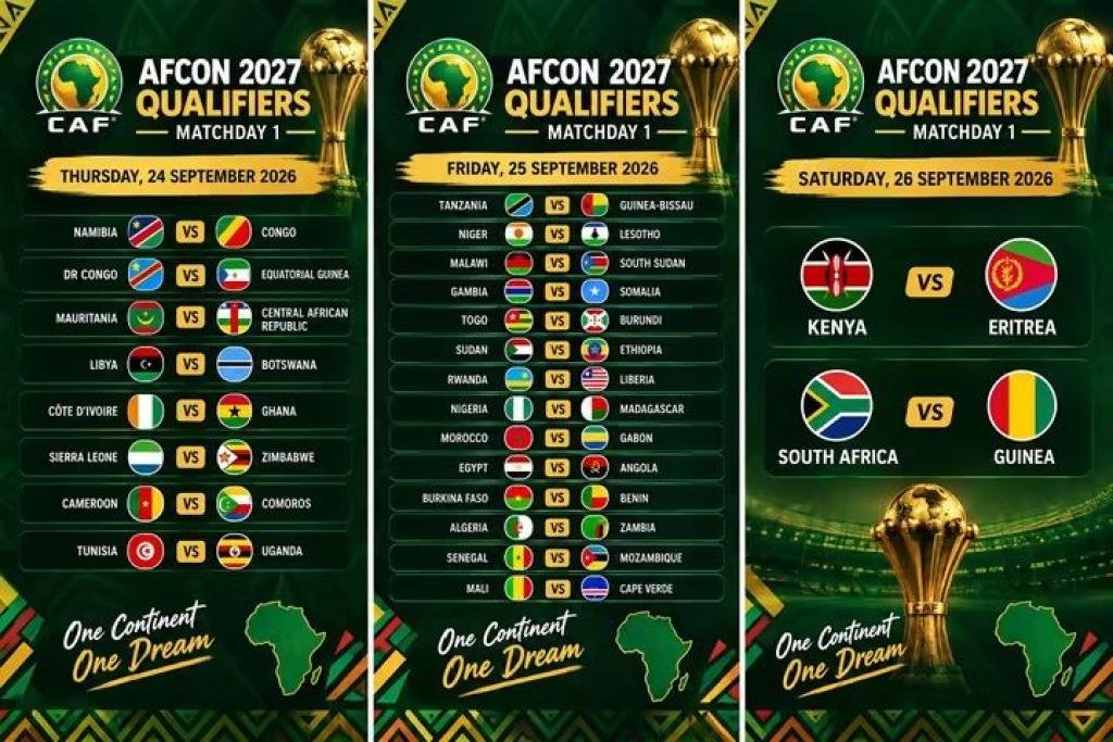 2027 PAMOJA AFCON qualifiers starts with eight matches on Thursday