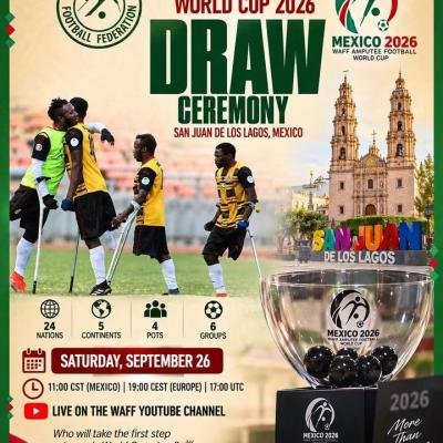 2026 Amputee World Cup draw set for September 26