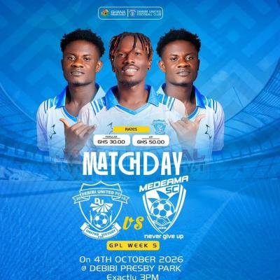 Six matches coming up in the GPL on Sunday as Medeama SC visits Debibi United