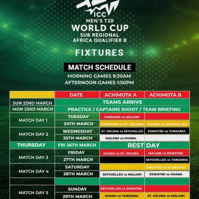 Cricket: Ghana set to host ICC Men's T20 World Cup Sub Regional Africa Qualifier B tourney next week