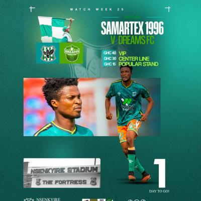 Check out Saturday's matches in the Ghana Premier League as FC Samartex hosts Dreams FC