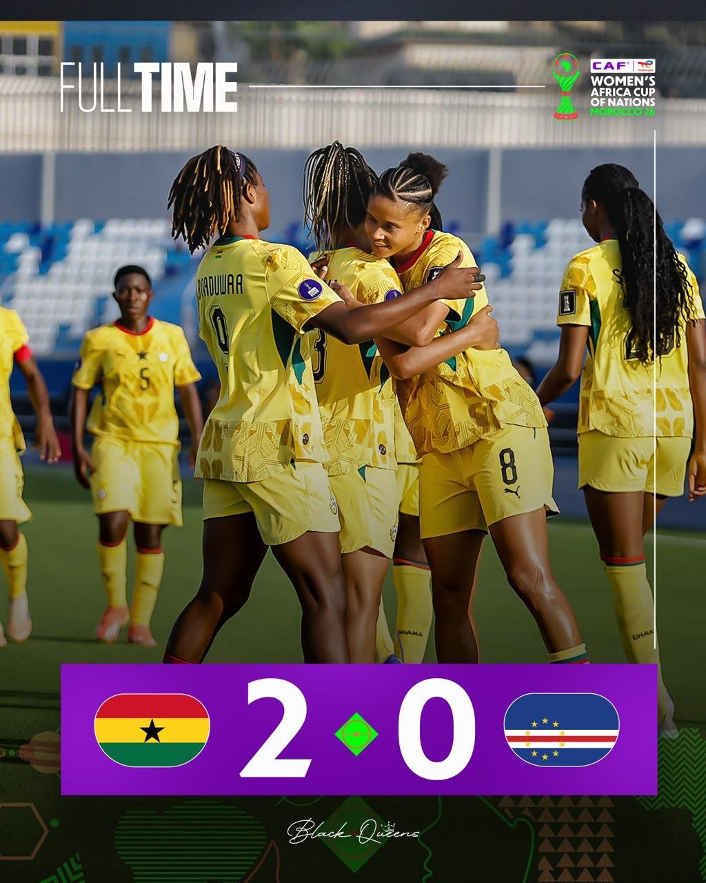 Ghana starts 2026 WAFCON tournament with comfortable 2-0 win over debutants Cape Verde