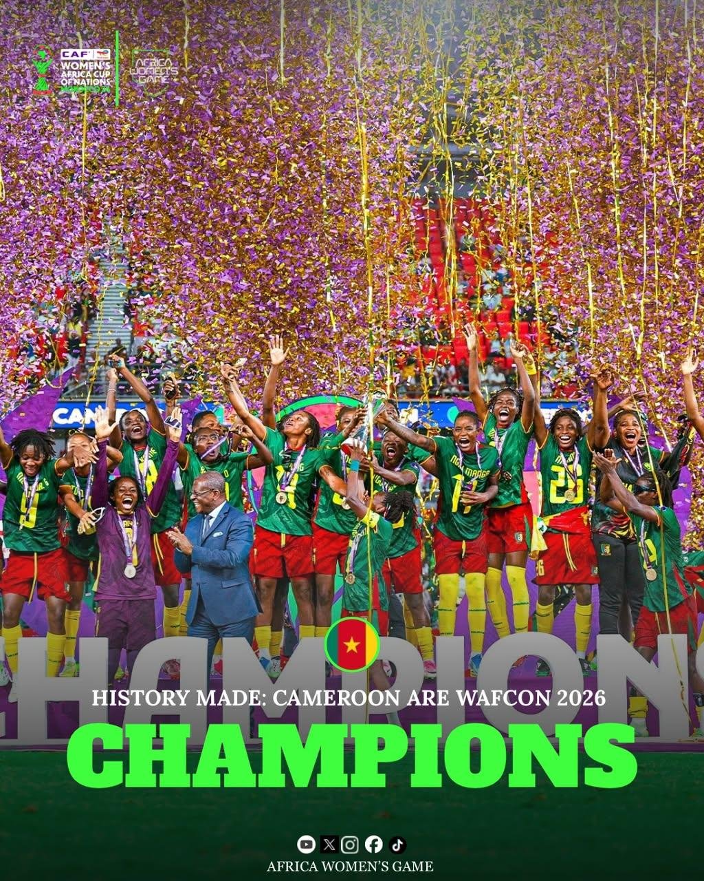 Cameroon wins maiden WAFCON title as Nigeria misses out on FIFA Women's World Cup